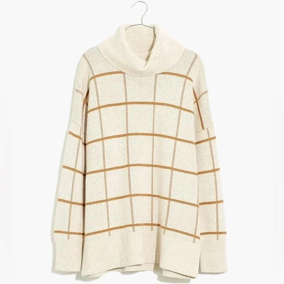 MADEWELL | Cotton&Merino Blend Pearldale Turtleneck Sweater in Windowpane Size S - Picture 5 of 9